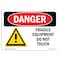 Signmission OSHA Danger Sign, Fragile Equipment Do Not Touch, 10in X 7in Rigid Plastic, 10" W, 7" H, Landscape OS-DS-P-710-L-1267 - alternate 1